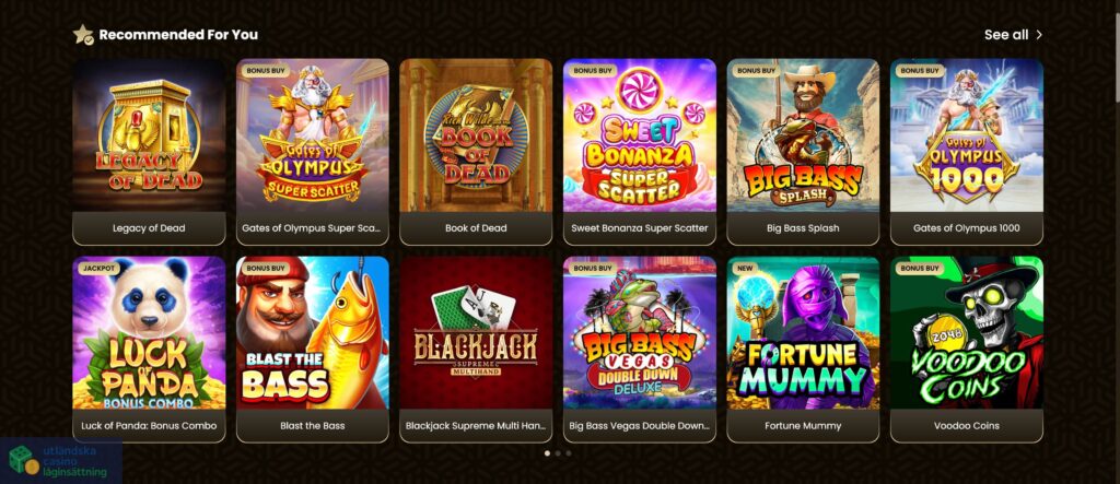 Spelutbud & leverantörer