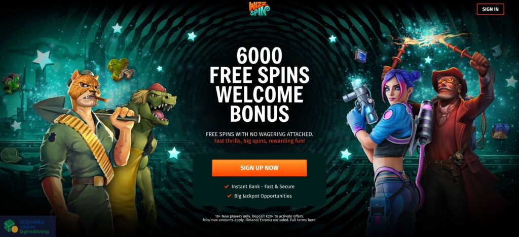Bonusar och kampanjer hos Wizzspin casino